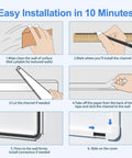 Steps for installing One Cord Cable Concealer Kit For 113 Inch Wall Hider Easy Setup Cable Covers For Two Small Wires