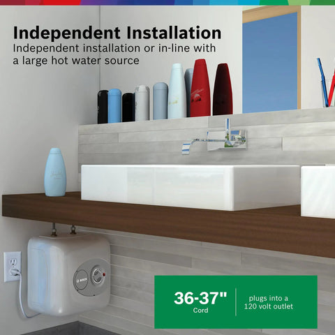 Electric Mini-Tank Water Heater Tronic 3000 T 2.5 Gallon ES2.5 under sink installation