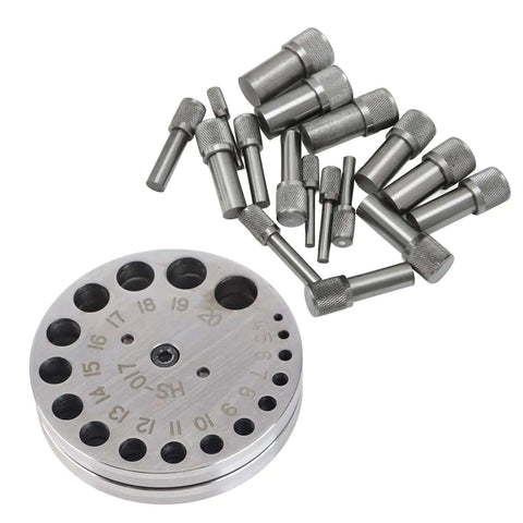 Steel Disc Cutter Set For Jewelry Making, Pro Metal Forming Punch Tool, includes 45 steel die discs, precise flat bottom punching.