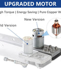 JQDML upgraded 24V DC motor for linear actuator; 40 lb max torque, copper windings, two versions shown (old vs new).