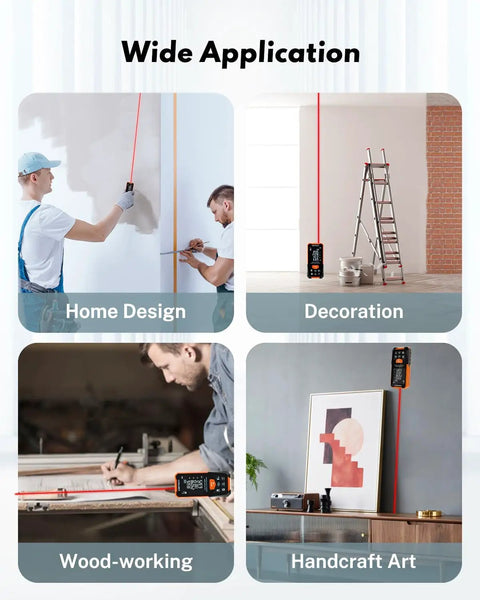 Mereo Laser Measure 328FT / 100m Digital Distance Meter, Electronic Level used in various home design activities.