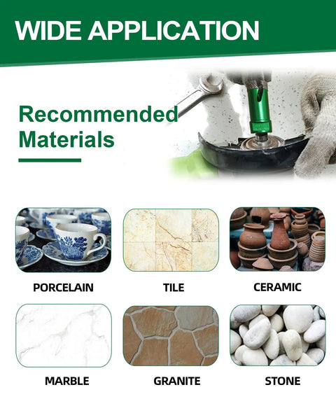 Tile Hole Saw Kit Set With Diamond Core Drill Bits, 14 Piece Pro Grade Tool Set for Porcelain Ceramic Marble Granite materials