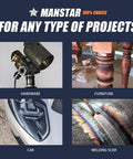 Manstar projects for hardware, furniture, car, and welding scar.