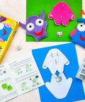 LilyPad Sewable Electronics Starter Kit For Arduino Learning E Textiles with cuttable templates and colorful plush designs.