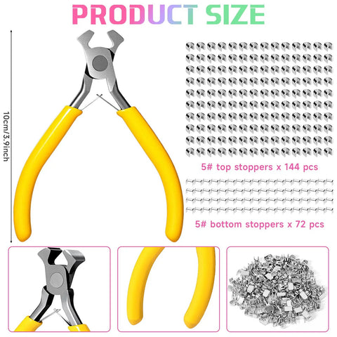 Easy Fix Zipper Repair Kit With 373 Pieces Including Colorful Sliders Replacement Zipper Pulls Stops And Install Pliers For Sewing