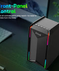Beefy Desktop Computer Speaker, front-panel control, RGB lighting, for music and gaming, DC powered 30W peak, Bluetooth 5.3