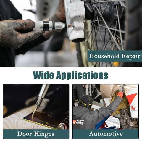 Go-To Half Inch Drive Manual Impact Driver Set With Reversible Handheld Impact Screwdriver shown in use for automotive repair.