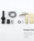 Gold Waterfall Bathroom Faucet With Brushed Gold Finish Modern Single Handle Vanity Faucet For One Hole Sink Lead Free