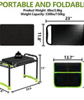 Heavy Duty Garden Kneeler And Seat With Thick 1.8 Inch EVA Foam Pad Foldable Bench With 2 Tool Pouches, dimensions shown