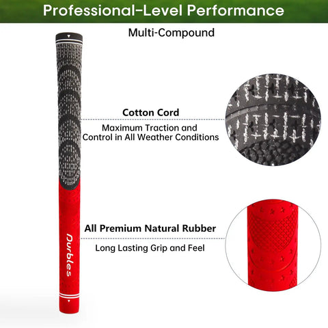 All Weather Multi Compound Golf Grips With Regripping Kit For Men And Women Corded Rubber Golf Club Grips close-up detail view