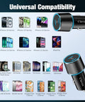 Kickass 6 Pack Usb C Car Charger Featuring Dual 20W Fast Charging Ports For Rapid Juice Transfer And Zero Hassle Setup Cigarette Lighter Adapter For Modern Vehicles showcasing universal compatibility with various smartphone models.
