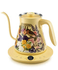 Floral Design Gooseneck Electric Kettle With 0.8L Capacity Precise One Degree Fahrenheit Temperature Control on base