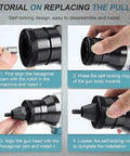 Heavy Duty Cordless Rivet Nut Tool With Pro Grade Rechargeable Battery And Complete Head Kit For M3 M4 M5 M6 M8 M10 M12 Blind Inserts tutorial on puller replacement steps.