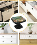 Four Pack Square Cabinet Knobs For Kitchen And Bath Spring Flowers Chicks Fence Style Easy Install Drawer Pulls