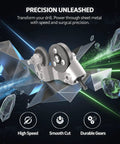 Essential Drill Nibbler Metal Cutter Attachment For Sheet Metal Work, titanium steel gears, detailed view of design features.