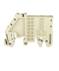 SS2 DIN Rail Terminal Block End Bracket For 32 mm And 35 mm Rail, Beige Plastic End Clamp With Screws, Snap On Install