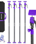 Heavy Duty Steel Drywall Jack Poles, Adjustable Cabinet Support Rod System 49-114 Inches, 3rd Hand Quick Install Tool 4 pack with gloves