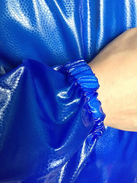 Close-up of sleeve on Tough As Nails Heavy Duty Chemical Resistant Apron With Sleeves For Oil And Acid, Waterproof PVC Construction