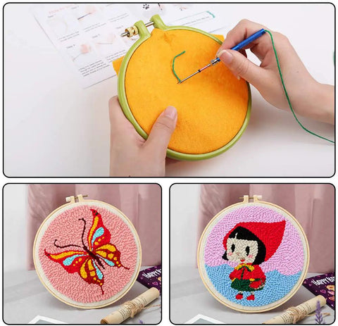 Beginner Friendly Punch Needle Embroidery Kit With 43 Pieces For DIYers Includes Russian Style Large And Small Needles Threaders