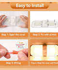 Interior RV Dome Lights Kit With 1700 Lumen Output, 3 Color Modes, 12V LED, installation steps illustration with hands and tools
