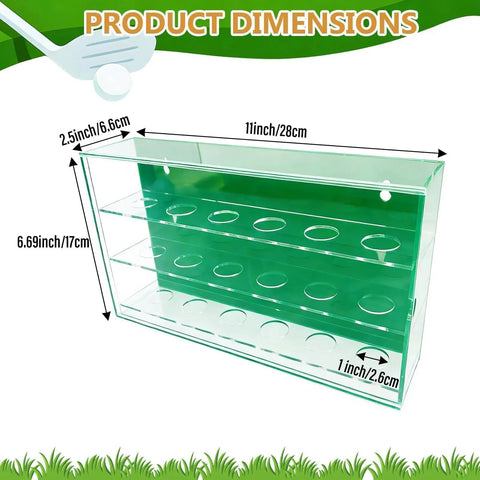 Clear Acrylic Golf Ball Display Case Hang On The Wall Three Layer Holder For 18 Balls Dustproof Storage Box