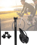 Heavy Duty Aluminum Alloy Bike Seat Clamp For Road And Mountain Bikes shown in a scenic outdoor cycling setup.