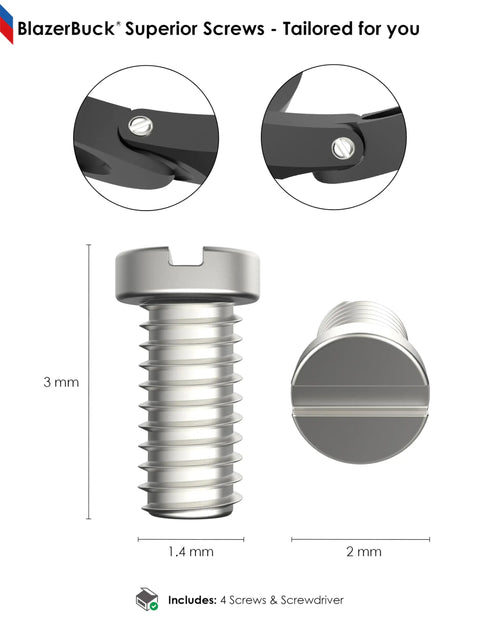 Precision Screwdriver And Four Replacement Screws For Oakley Crosshair OO4044 Sunglasses components close-up view, showing size and design.