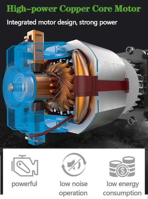 High-power Copper Core Motor design showcasing integrated components for the 6 Speed Bench Drill Press With 13mm Stainless Steel Chuck.