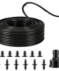 100 Ft Drip Line Kit For Yard And Farm Irrigation One Quarter Inch Tubing With Six Inch Emitter Spacing End Plugs And Couplings