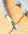 Massive 1000 Piece Kit Of White Closed End Wire Connectors With Easy Crimp Caps For Electrical Wiring And Automotive Repairs To Keep Your Connections Solid. white closed-end wire connector on stripped electrical cable