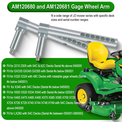 Heavy Duty Right Front Mower Deck Gage Wheel Arm Replacement Kit Delivering A Dead Nuts Exact Fit With Durable 7/8 Inch Shaft And Zero Fuss Installation For Select Lawn Tractors To Keep You Rolling Smooth