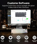 Slick Retro Wireless Mechanical Keyboard Featuring Hot Swap Switches And Compact Display Screen for gamer setup with custom software.