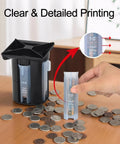 Person using 4 In 1 Coin Sorter And Wrapper Machine For Pennies Nickels Dimes Quarters With 80 Coin Wrappers on wooden table