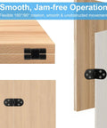 Rock Solid 2 Piece 180 Degree Flip Top Hinges For Folding Tables shown in operation on wooden surfaces, showcasing black zinc alloy material.