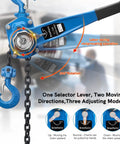Heavy Duty Workhorse Manual Lever Hoist 3300 Lbs Load Capacity 20 Ft Chain lever mechanism and rotary hook detail