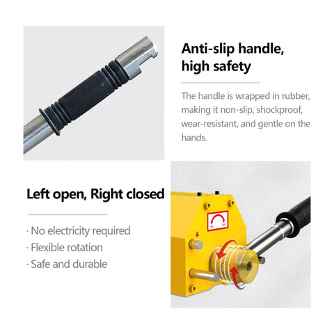 Kickass Heavy Duty Permanent Lifting Magnet With 11000 Lbs Capacity showing rubberized anti-slip handle for safe operation.