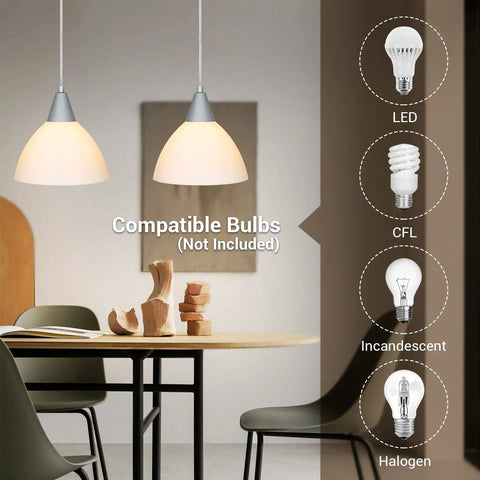 Adjustable Pendant Light With 15 Foot Cord And On Off Switch Frosted White Shade Ceiling Lamp over dining table