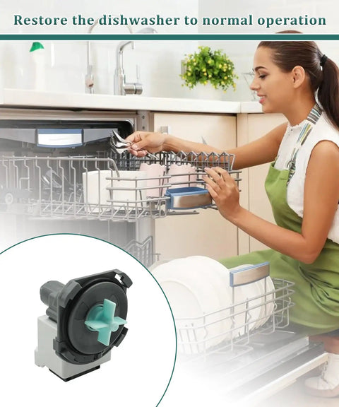 Easy Install Dishwasher Drain Pump Assembly DD8102635A Replacement 120V 60Hz 0.7A High Flow Pump Fits DW80N3030UB AA DW80N3030UW AA And DW80N3030 Models No Fuss Maintenance And Long Lasting Performance, dishwasher pump close-up