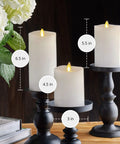 Realistic Flameless LED Candles Set Of 3 With Remote Control Battery Operated Moving Flame Pillars With Timer Melted Top