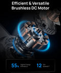 Brushless DC motor design showcasing efficiency features for Straight Premium 52 Inch Smart Rgbic Ceiling Fan With Totally Lit Dimmable Lights And App Control For A Super Chill Lounge In Any Living Room Or Game Den.