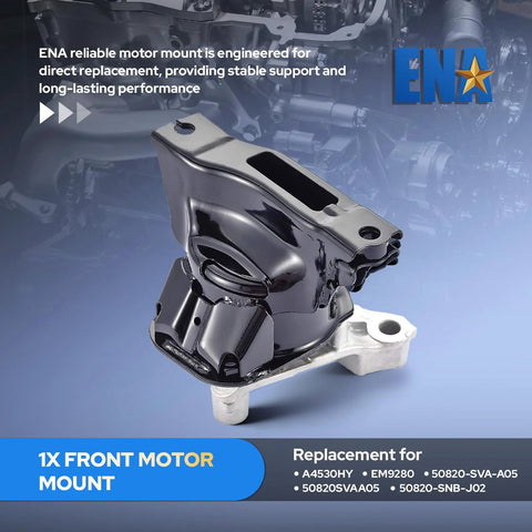 Honda Civic Front Right Engine Mount Replacement 2006 2007 2008 2009 2010 2011 1.8L L4 Direct Fit Easy Install OEM Style A4530 EM9280 50820SVAA05 Durable Motor Mount for Reduced Vibration and Smoother Engine Performance.