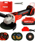 Beast Brushless Cordless Angle Grinder With 21V Battery And Fast Charger, Includes 4 Cutting And Grinding Discs For Metal And Wood