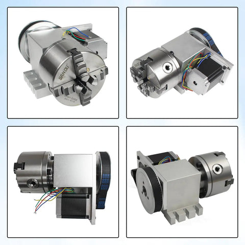 Fourth Axis Rotary Table For CNC Milling And Engraving With 100mm Four Jaw Chuck MT2 Tailstock 65mm Reduction Six To One Aluminum Base 210x168x115mm Dividing Head For Precise CNC Router