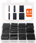 Heat Shrink Tubing Kit With Four To One Ratio Six Sizes 258 Piece Pro Grade Marine Adhesive Lined Waterproof Industrial Tubing Black For Electrical Wiring Projects in organizer box