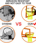 Comparison of standard basketball nets and glow nightlight basketball net for outdoor courts sun powered luminous nylon net fits standard 21 inches rims with 12 loops weatherproof and portable easy to install durable sport net that keeps dunks looking lit after dark
