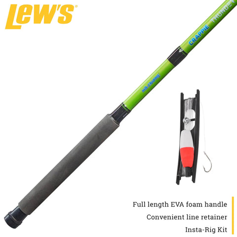 Crappie Thunder 12 Foot 4 Piece Telescopic Rod For Crappie Fishing With Light Power, EVA foam handle, and fast action kit