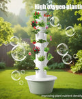 Indoor Hydroponic Growing Kit Tower Garden With Four LED Grow Lights Seven Layer Twenty Eight Pots Planter For Lettuce Herbs Veggies And Fresh Greens At Home outdoors