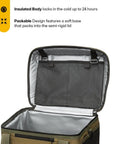 Everyday Soft Sided Cooler For 28 Cans Insulated Portable Lunch Beach Travel Or Picnic Cooler Bag open with zippered compartments