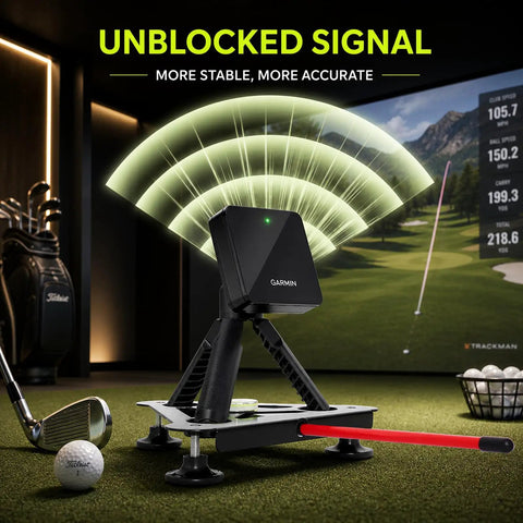 Adjustable Alignment And Leveling Stand For R10 Launch Monitor Metal Protective Golf Simulator Case in use on green