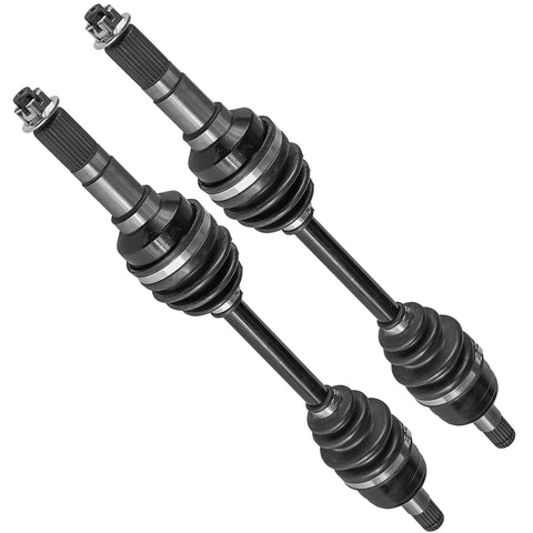 Front Left And Right CV Axle Set For Yamaha Big Bear 400 YFM400F 2002 2003 2004 2005 2006 4x4 Quad Replacement Includes Complete Front Axles With 528mm Length And 27 Tooth Spline For Easy Install, pair of black CV axles